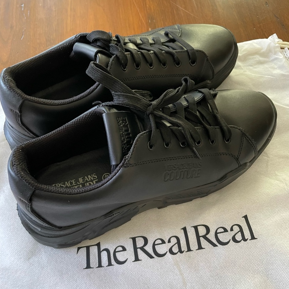 Versace Jeans Couture Mens Black Speedtrack Sneakers US 12 EU 45 Shoes